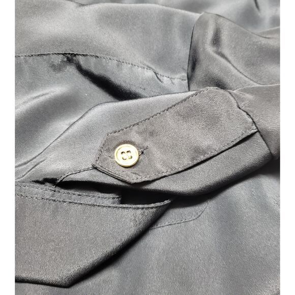 Queens Collection Black Dress Sz M Vtg Pockets Utilitychic Retro Officewear - Picture 3 of 11